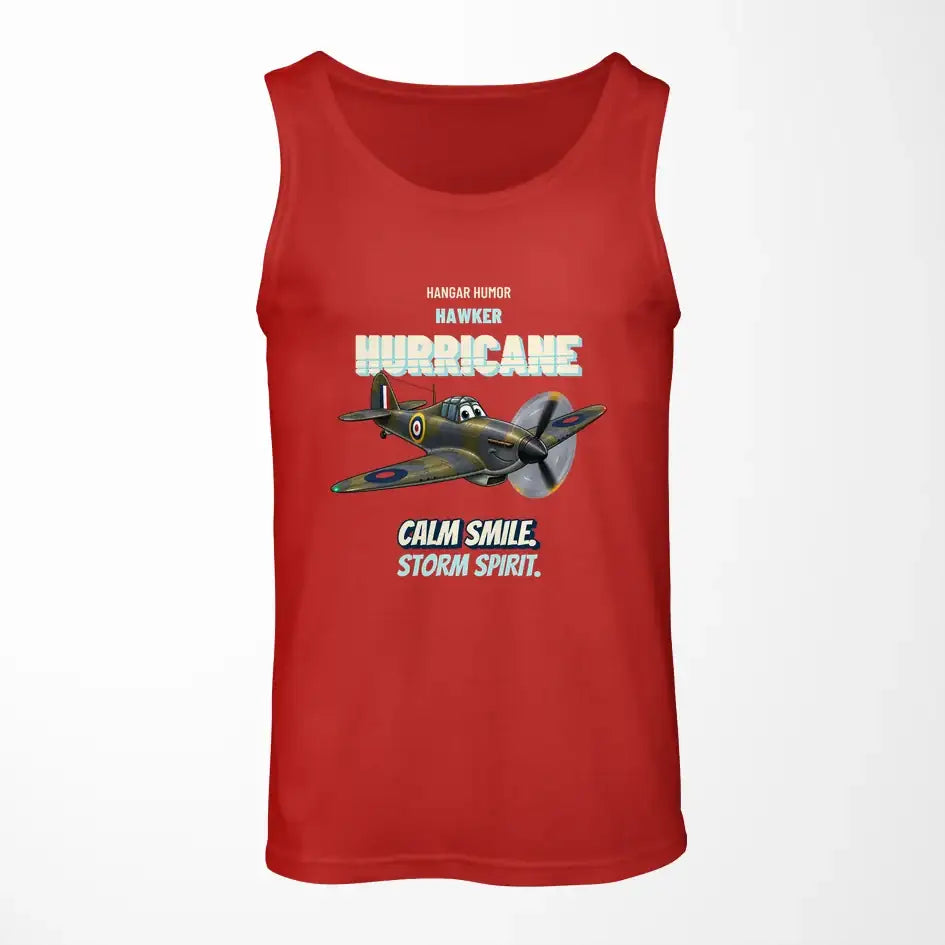 Hawker Hurricane Mk I - Calm smile. Storm spirit. design on red tank top