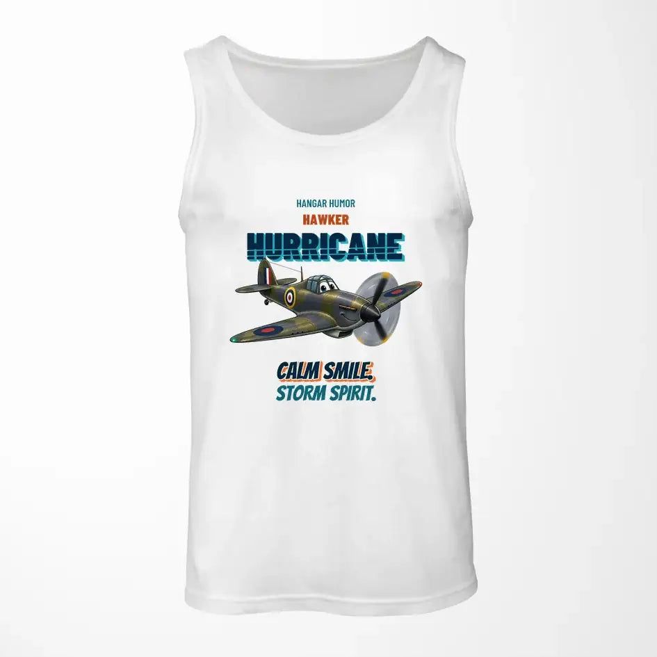 Hawker Hurricane Mk I - Calm smile. Storm spirit. design on white tank top