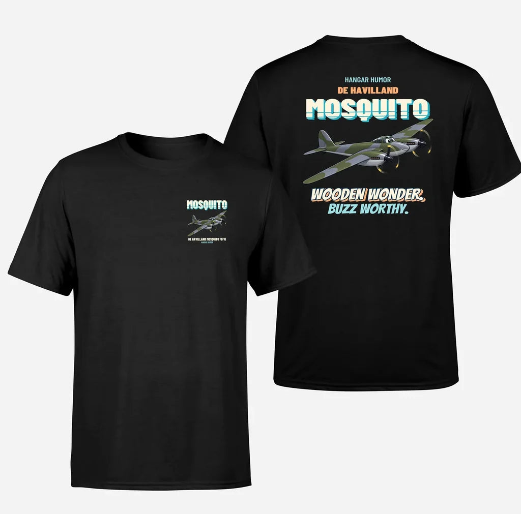 De Havilland Mosquito FB VI - Wooden wonder. Buzz worthy. - Double-Side T-Shirt design on black double side t shirt