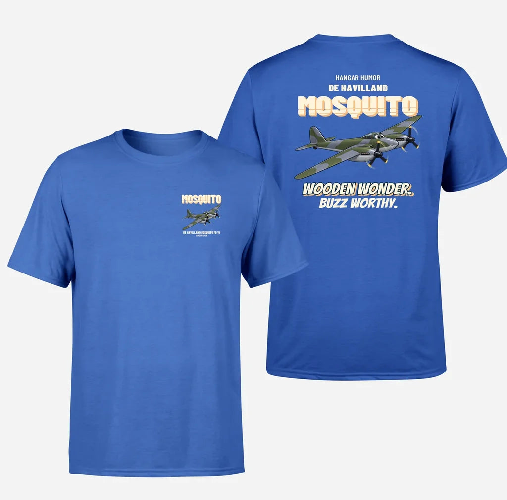 De Havilland Mosquito FB VI - Wooden wonder. Buzz worthy. - Double-Side T-Shirt design on blue double side t shirt