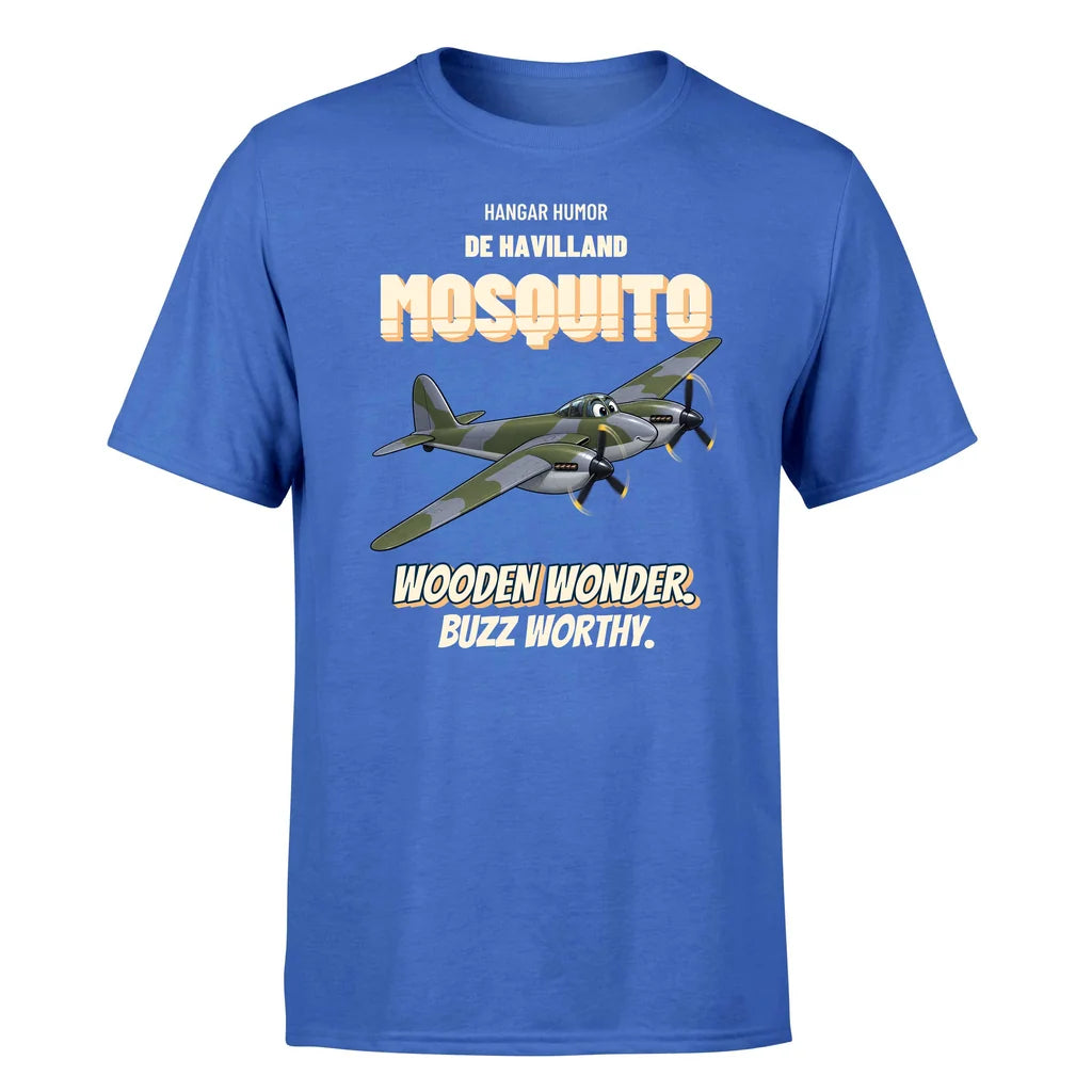 De Havilland Mosquito FB VI - Wooden wonder. Buzz worthy. - Premium T-Shirt design on blue premium t shirt