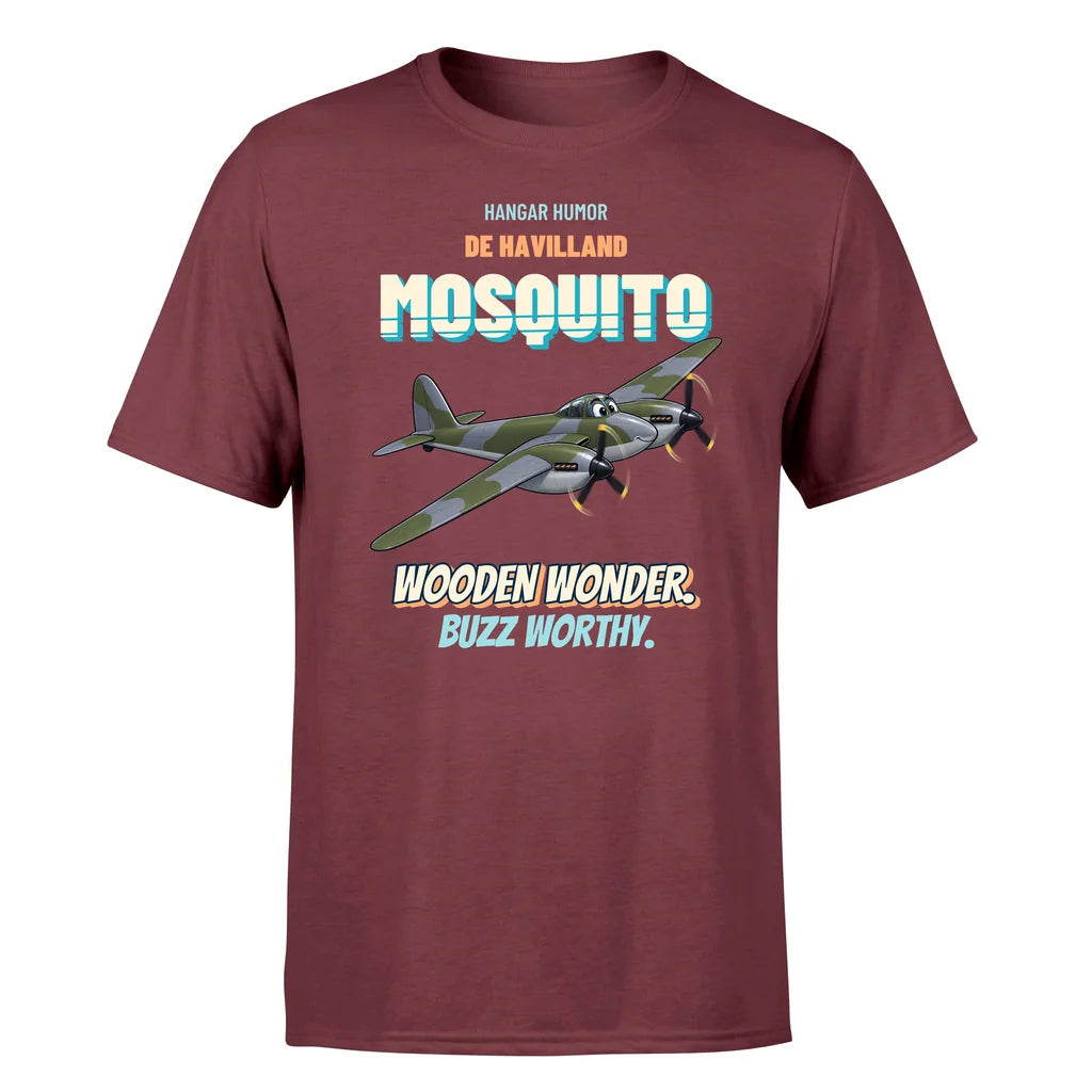 De Havilland Mosquito FB VI - Wooden wonder. Buzz worthy. - Premium T-Shirt design on darkred premium t shirt