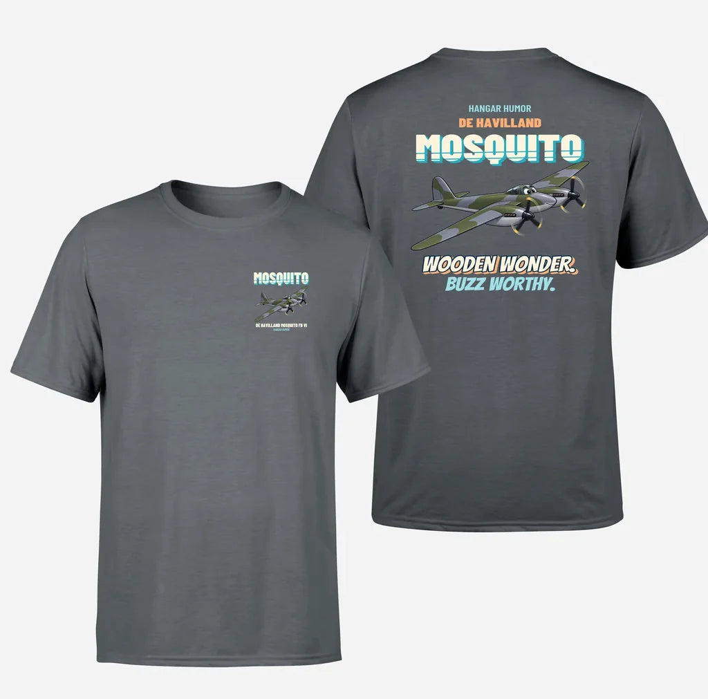 De Havilland Mosquito FB VI - Wooden wonder. Buzz worthy. - Double-Side T-Shirt design on gray double side t shirt