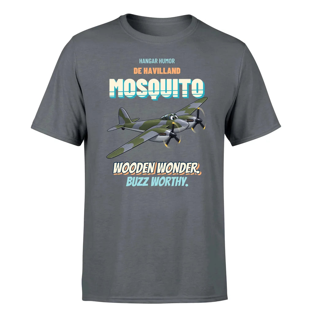 De Havilland Mosquito FB VI - Wooden wonder. Buzz worthy. - Premium T-Shirt design on gray premium t shirt