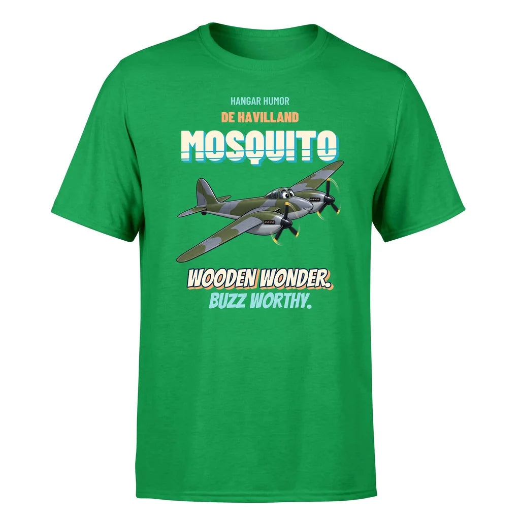 De Havilland Mosquito FB VI - Wooden wonder. Buzz worthy. - Premium T-Shirt design on green premium t shirt