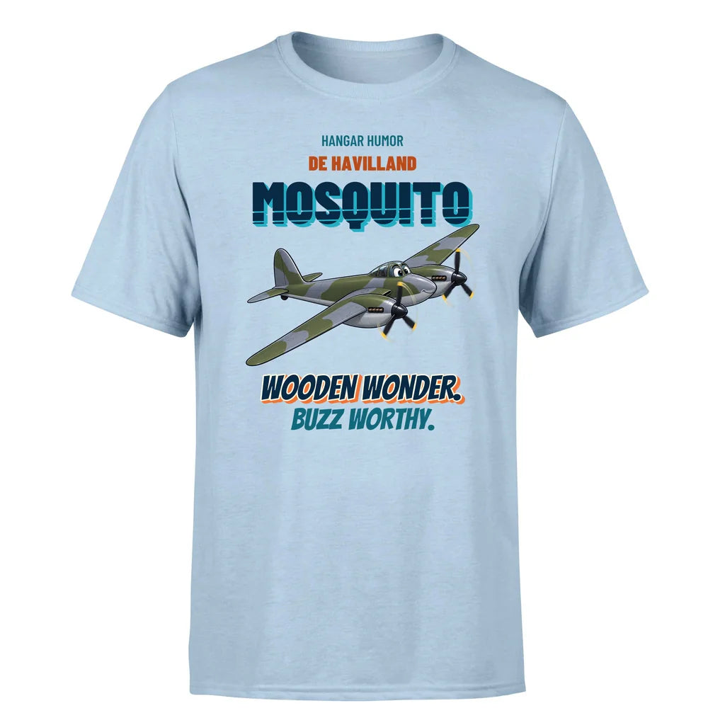 De Havilland Mosquito FB VI - Wooden wonder. Buzz worthy. - Premium T-Shirt design on lightblue premium t shirt