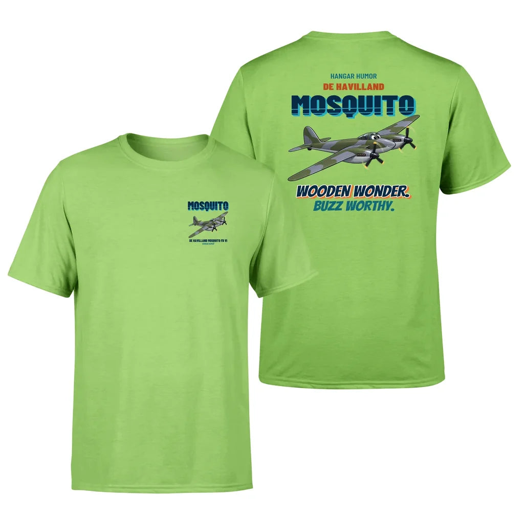 De Havilland Mosquito FB VI - Wooden wonder. Buzz worthy. - Double-Side T-Shirt design on lightgreen double side t shirt