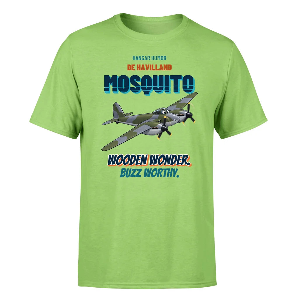 De Havilland Mosquito FB VI - Wooden wonder. Buzz worthy. - Premium T-Shirt design on lightgreen premium t shirt