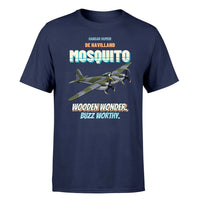 Thumbnail for De Havilland Mosquito FB VI - Wooden wonder. Buzz worthy. - Premium T-Shirt design on navyblue premium t shirt