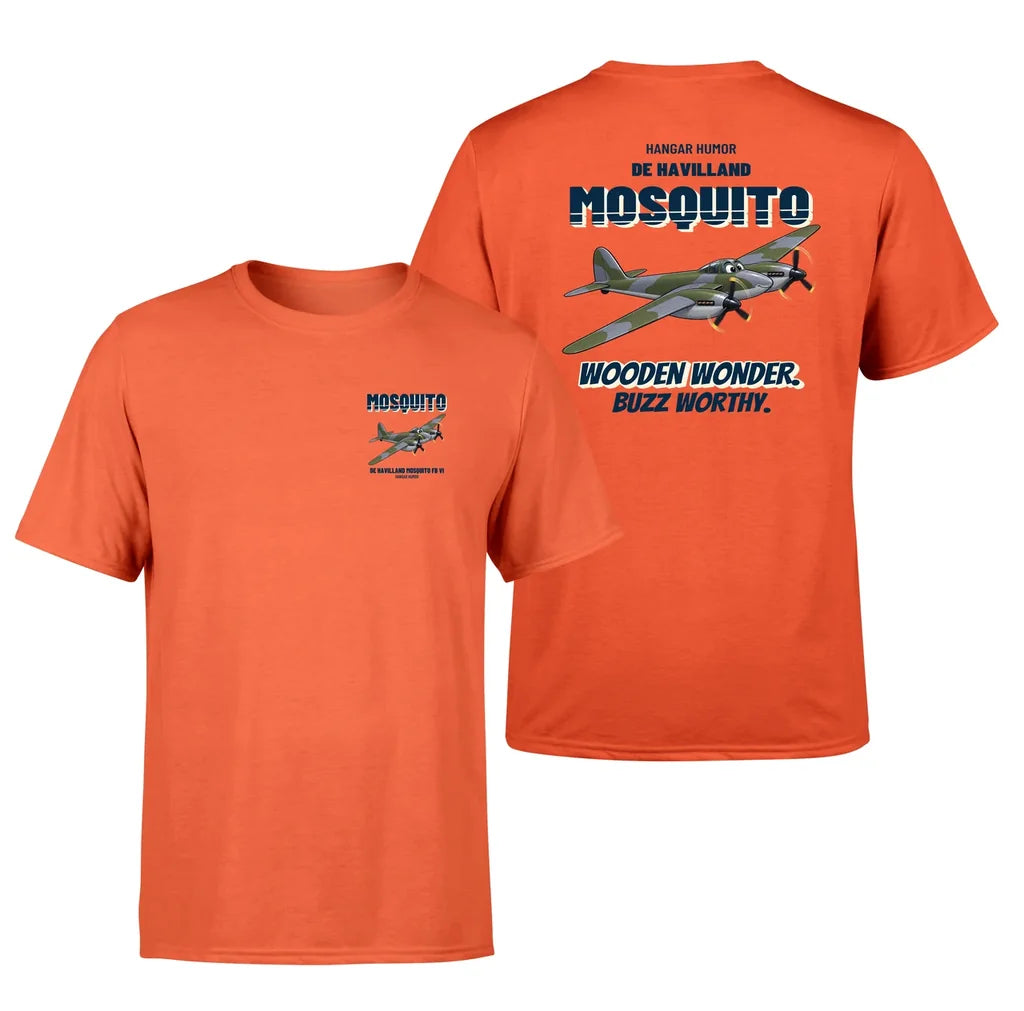 De Havilland Mosquito FB VI - Wooden wonder. Buzz worthy. - Double-Side T-Shirt design on orange double side t shirt