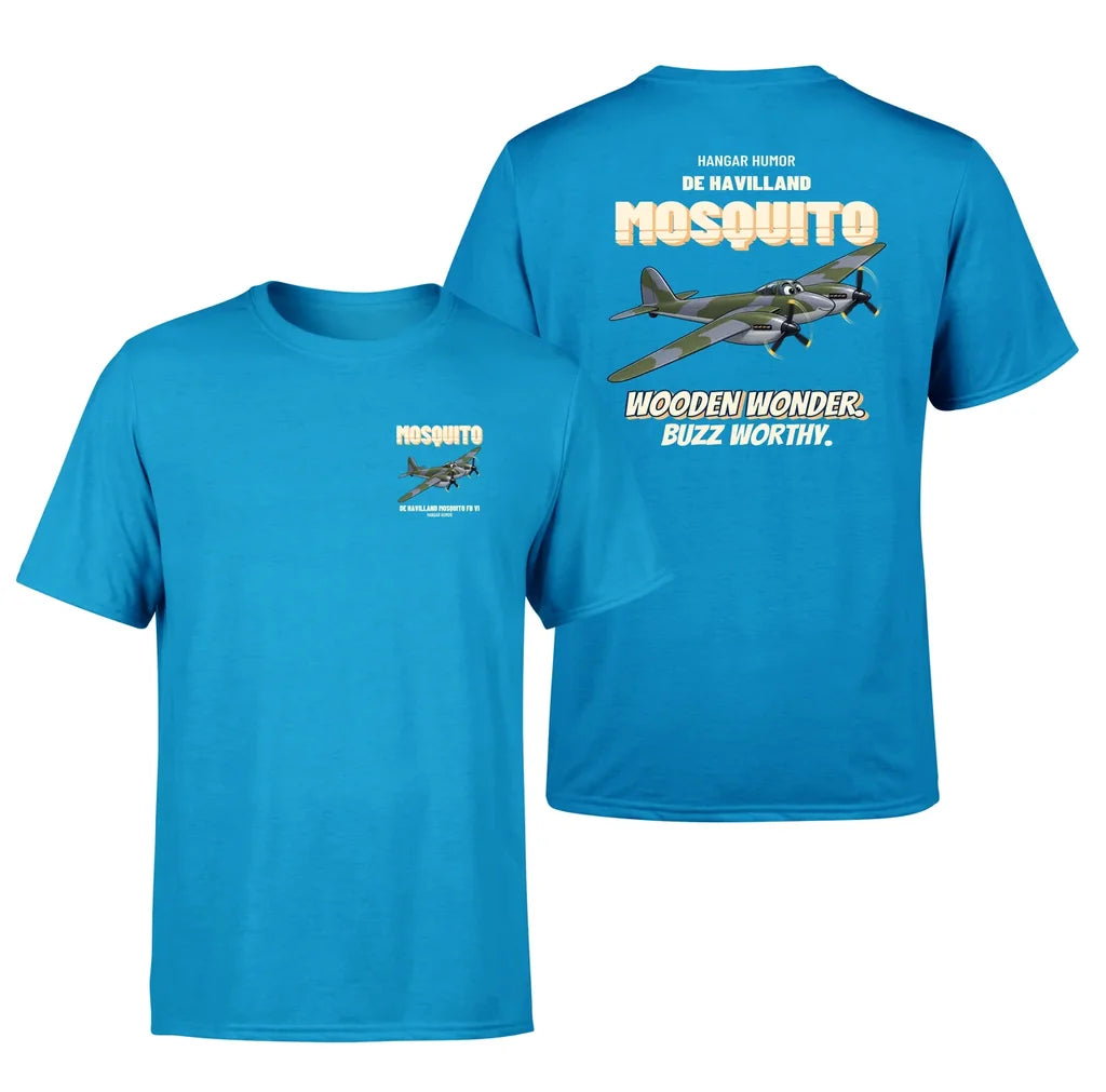 De Havilland Mosquito FB VI - Wooden wonder. Buzz worthy. - Double-Side T-Shirt design on turquoise double side t shirt