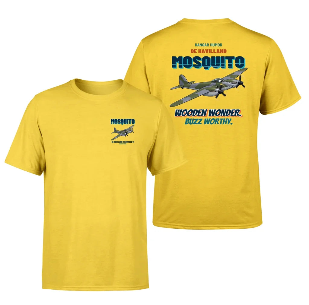 De Havilland Mosquito FB VI - Wooden wonder. Buzz worthy. - Double-Side T-Shirt design on yellow double side t shirt