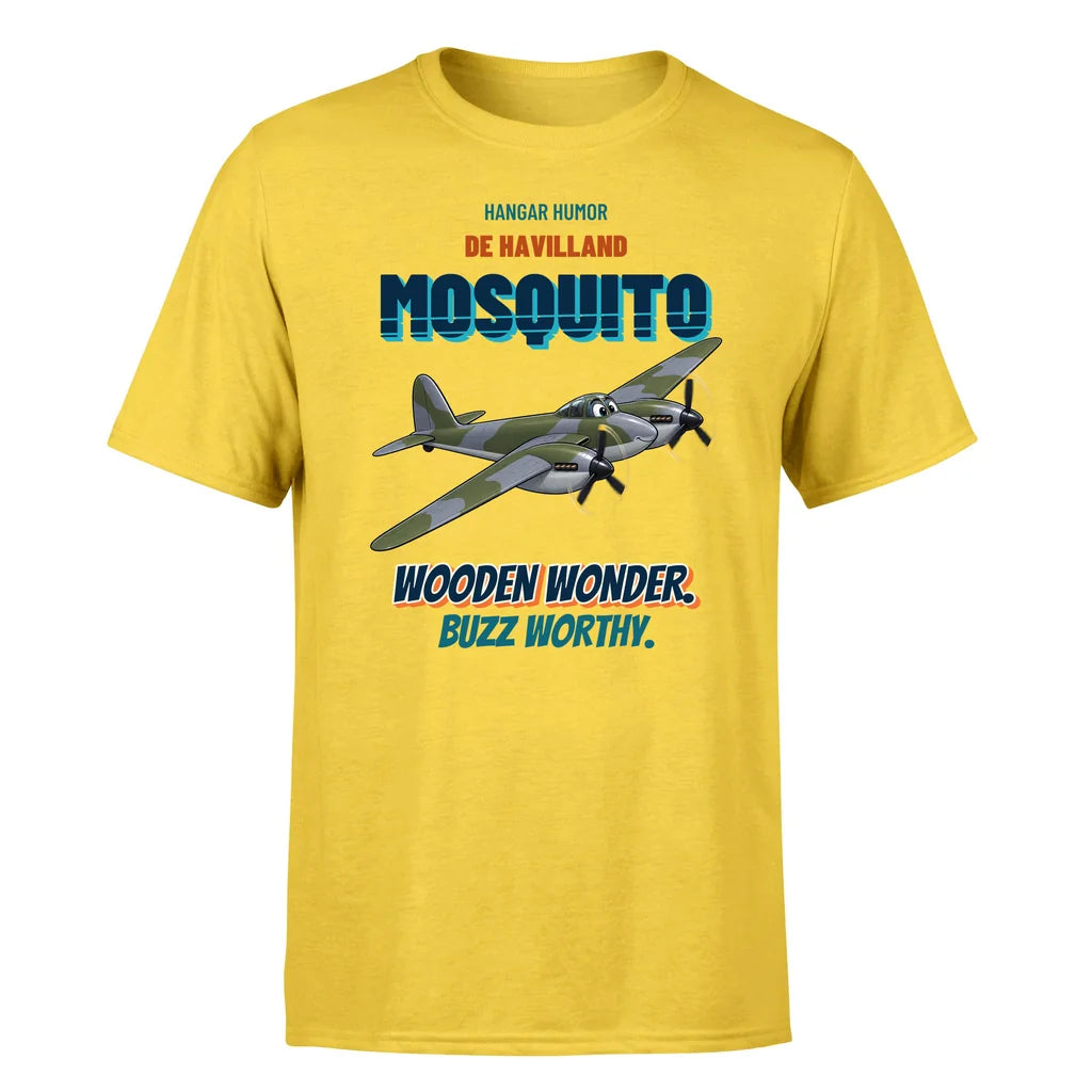 De Havilland Mosquito FB VI - Wooden wonder. Buzz worthy. - Premium T-Shirt design on yellow premium t shirt