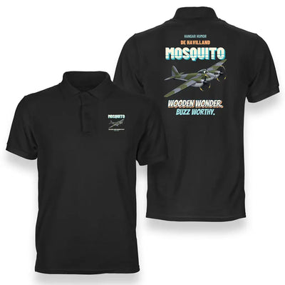 De Havilland Mosquito FB VI - Wooden wonder. Buzz worthy. design on black polo t-shirt