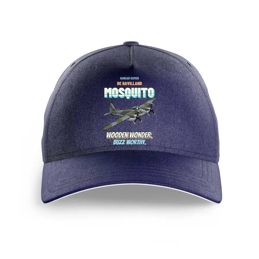 De Havilland Mosquito FB VI - Wooden wonder. Buzz worthy. design on dark blue printed hat