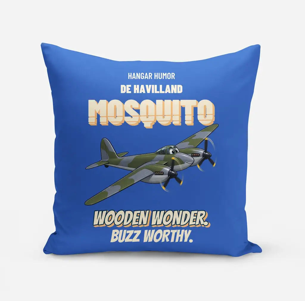 De Havilland Mosquito FB VI - Wooden wonder. Buzz worthy. design on blue pillow