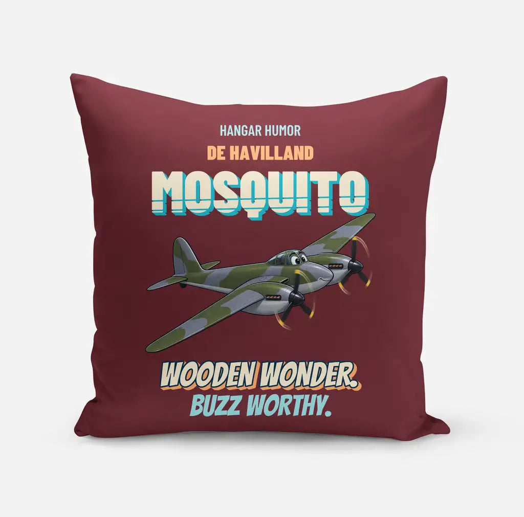 De Havilland Mosquito FB VI - Wooden wonder. Buzz worthy. design on dark red pillow