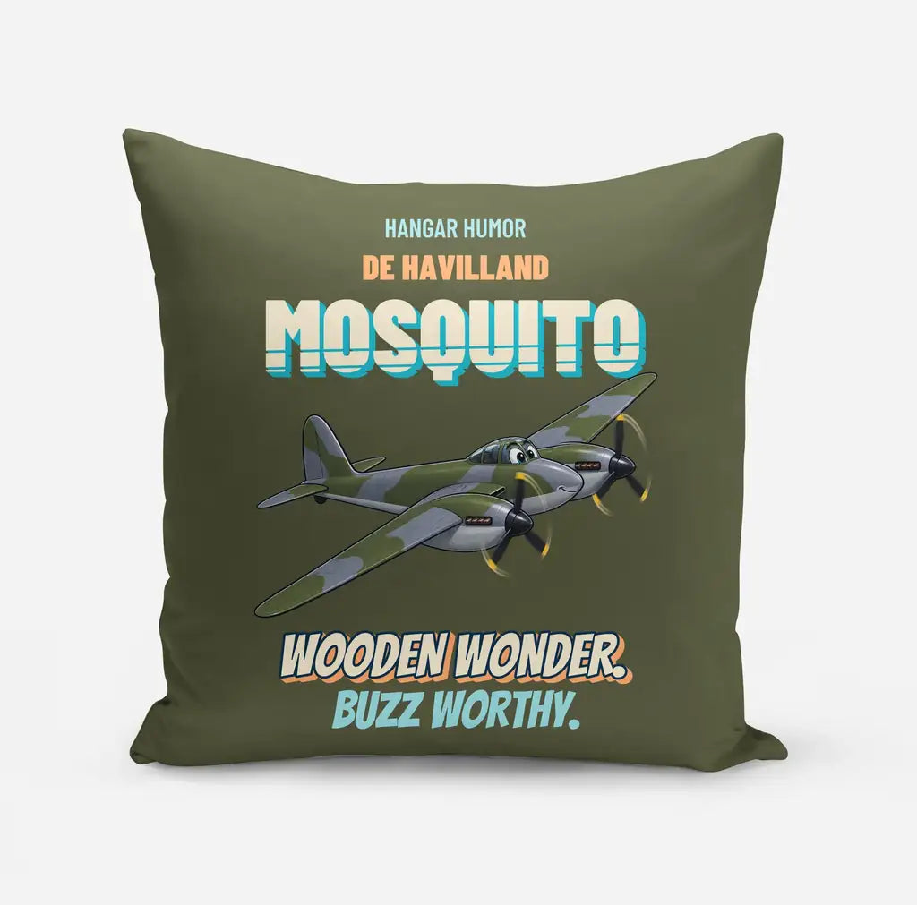 De Havilland Mosquito FB VI - Wooden wonder. Buzz worthy. design on green army pillow
