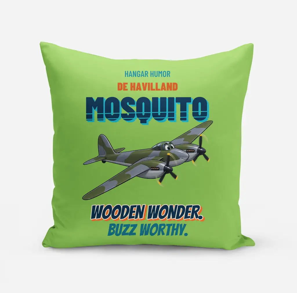 De Havilland Mosquito FB VI - Wooden wonder. Buzz worthy. design on light green pillow