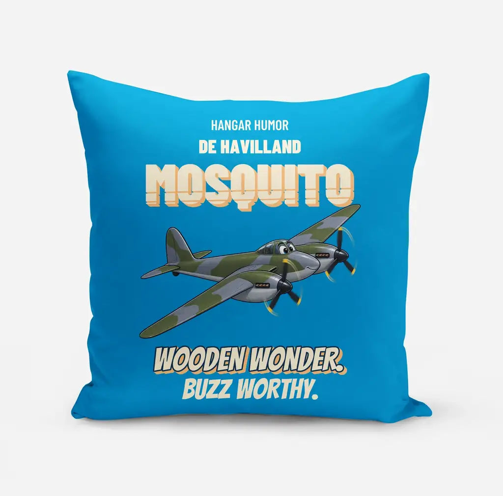 De Havilland Mosquito FB VI - Wooden wonder. Buzz worthy. design on turquoise pillow