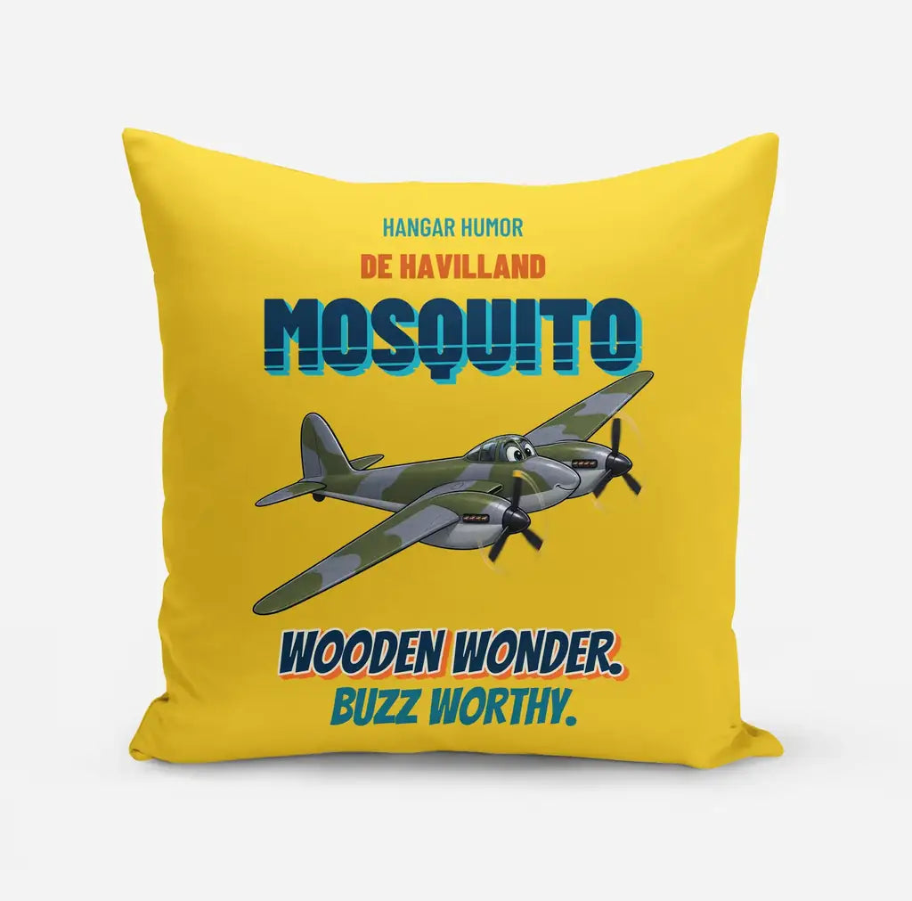 De Havilland Mosquito FB VI - Wooden wonder. Buzz worthy. design on yellow pillow