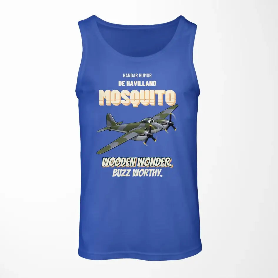 De Havilland Mosquito FB VI - Wooden wonder. Buzz worthy. design on blue tank top
