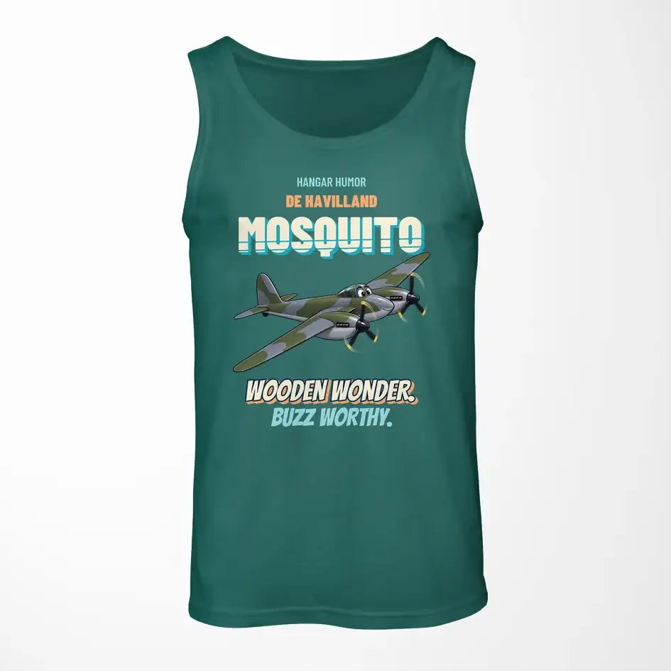 De Havilland Mosquito FB VI - Wooden wonder. Buzz worthy. design on green tank top