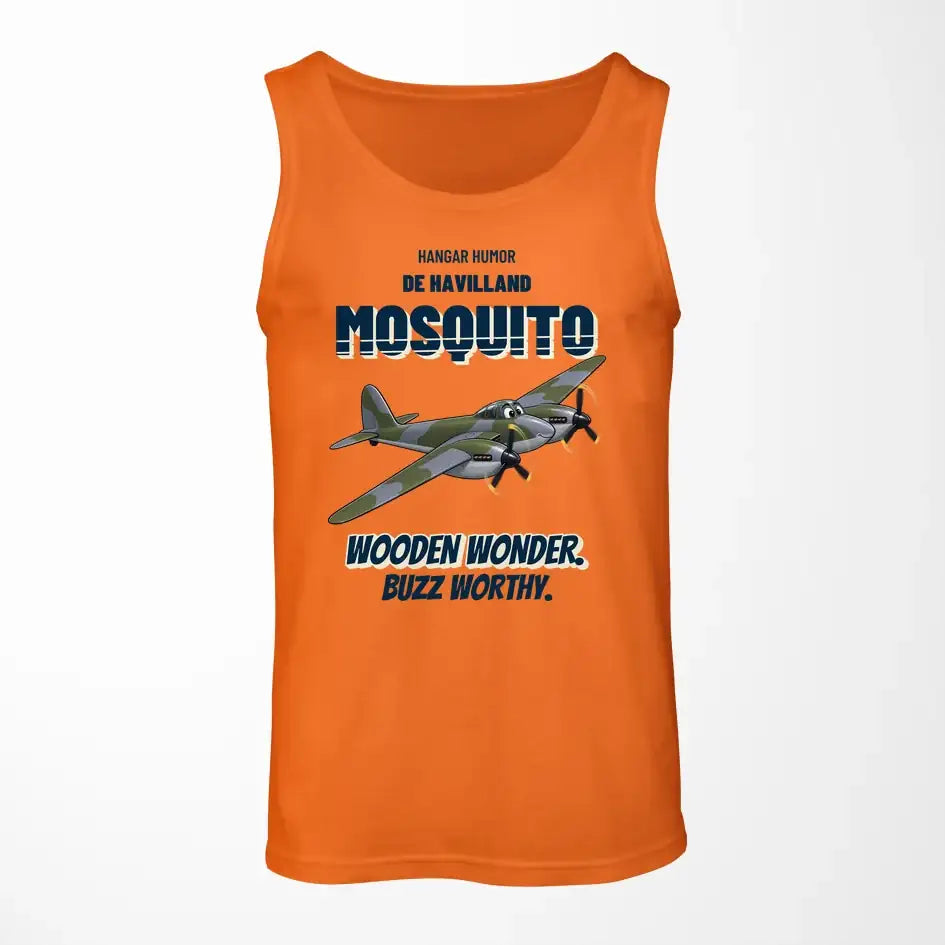 De Havilland Mosquito FB VI - Wooden wonder. Buzz worthy. design on orange tank top