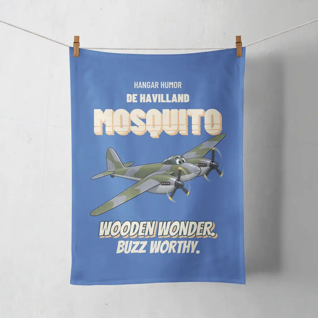 De Havilland Mosquito FB VI - Wooden wonder. Buzz worthy. design on blue towel