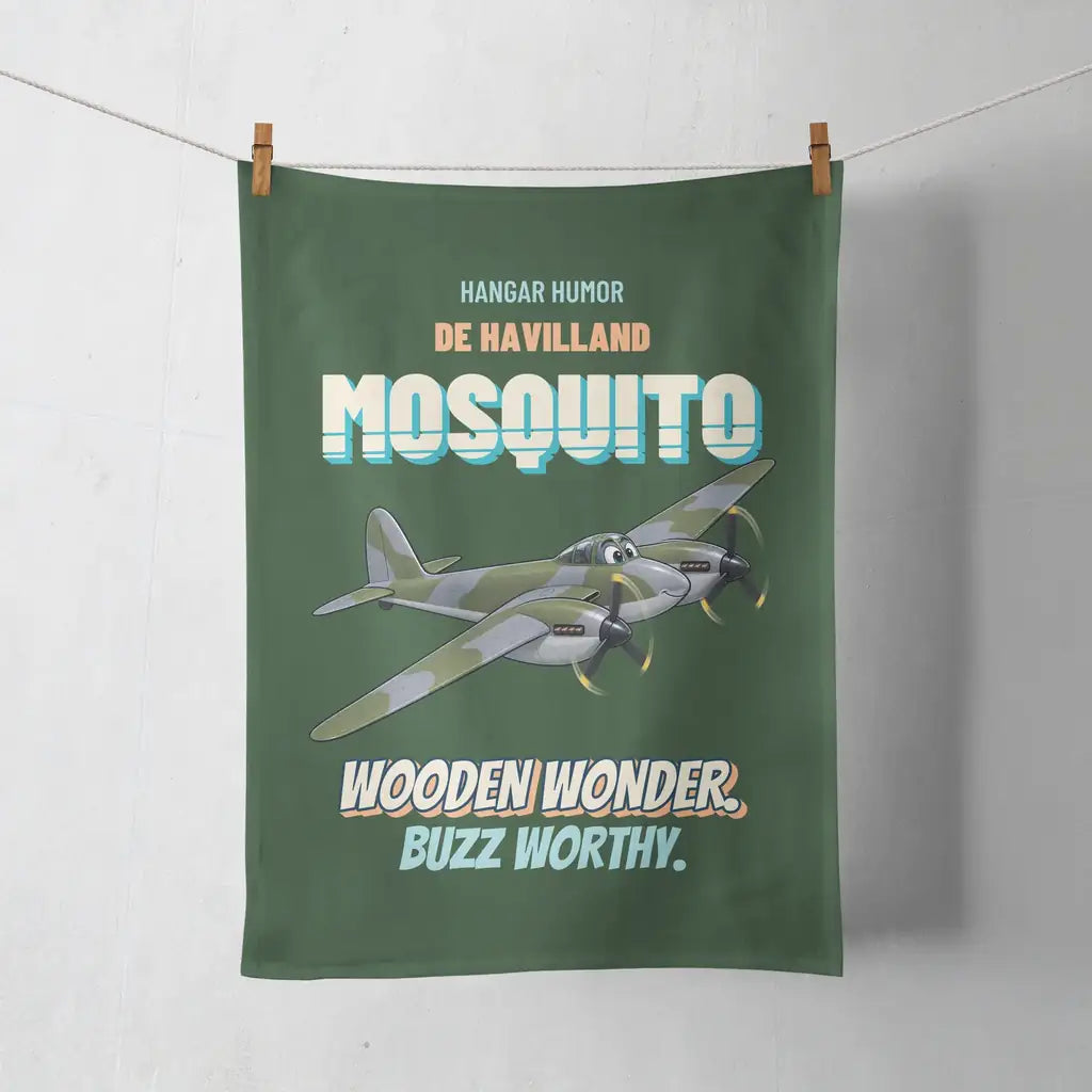 De Havilland Mosquito FB VI - Wooden wonder. Buzz worthy. design on dark green towel