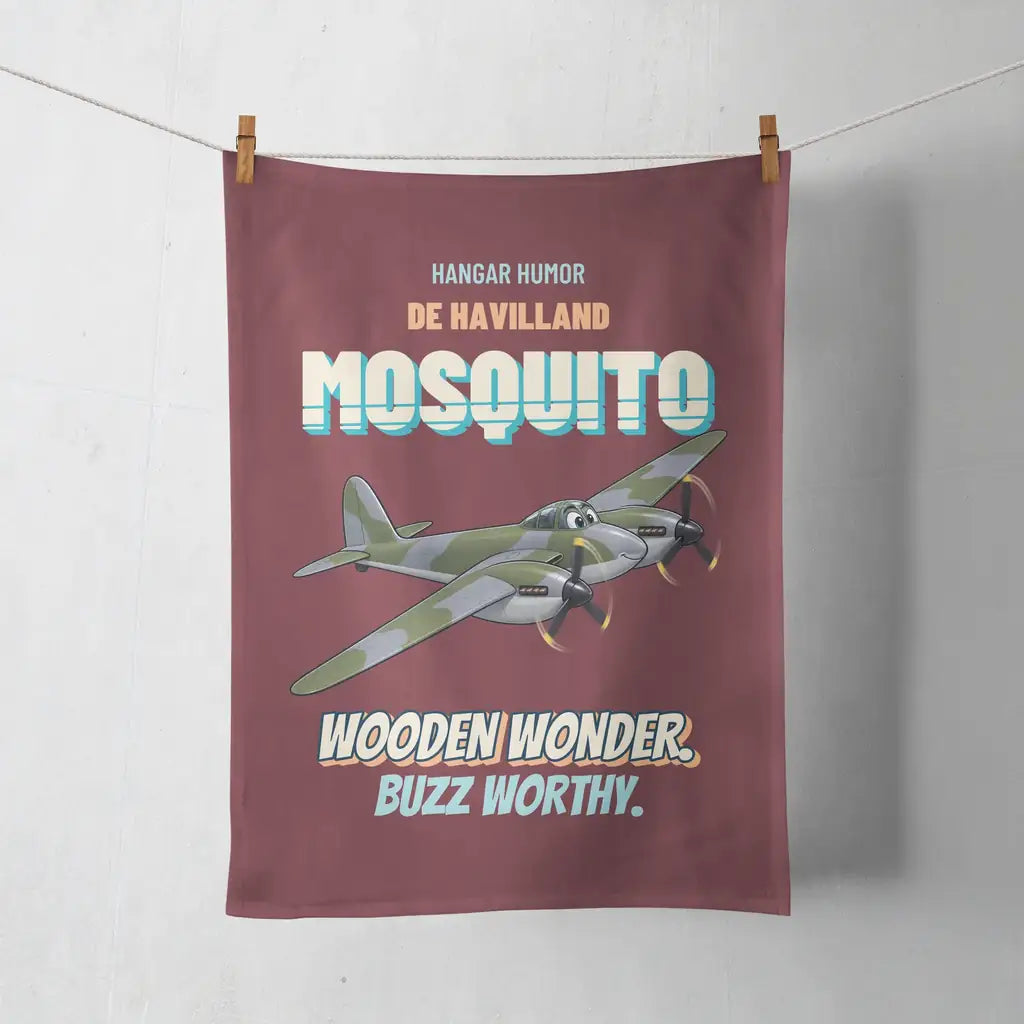 De Havilland Mosquito FB VI - Wooden wonder. Buzz worthy. design on dark red towel