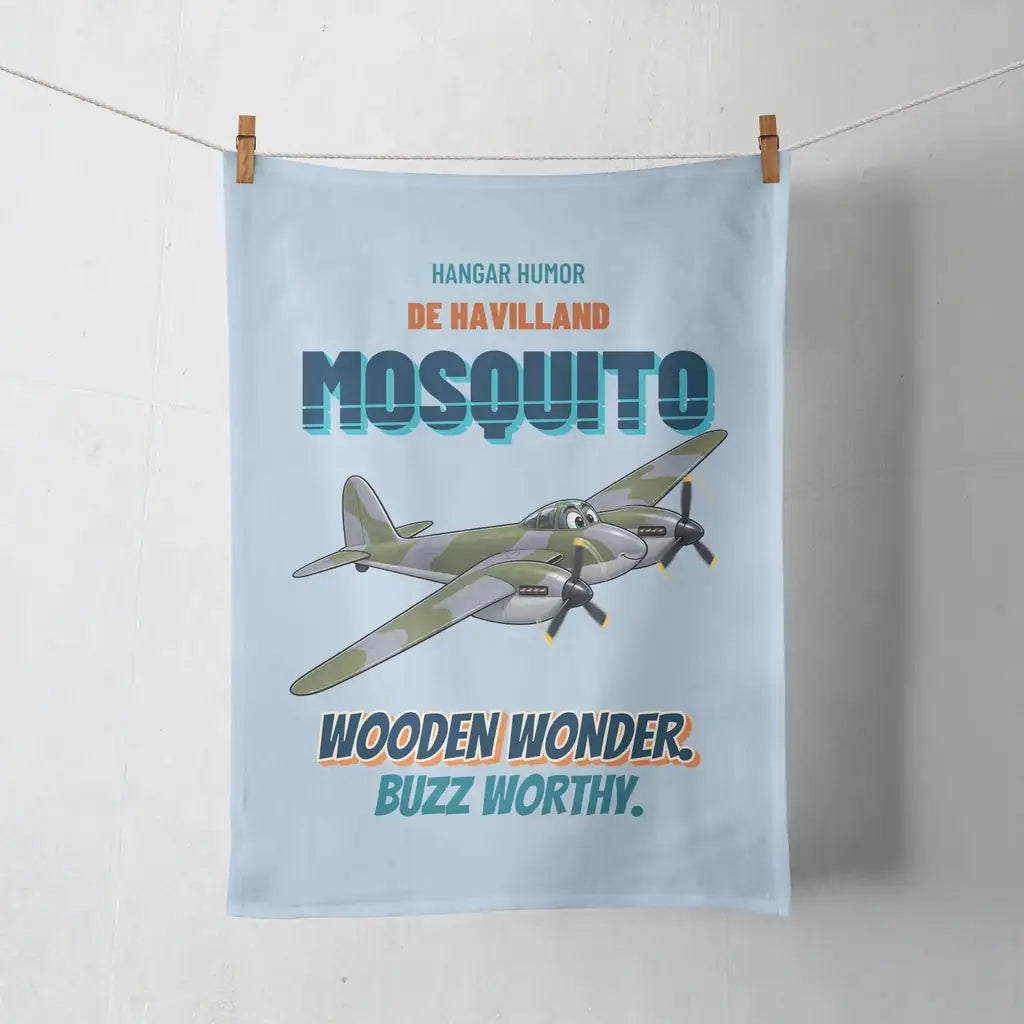 De Havilland Mosquito FB VI - Wooden wonder. Buzz worthy. design on light blue towel