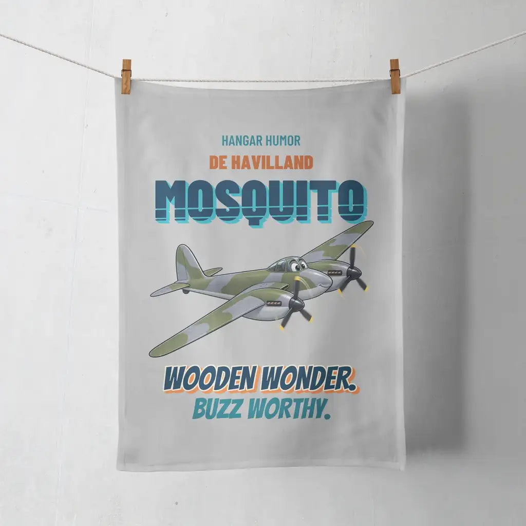 De Havilland Mosquito FB VI - Wooden wonder. Buzz worthy. design on light gray towel