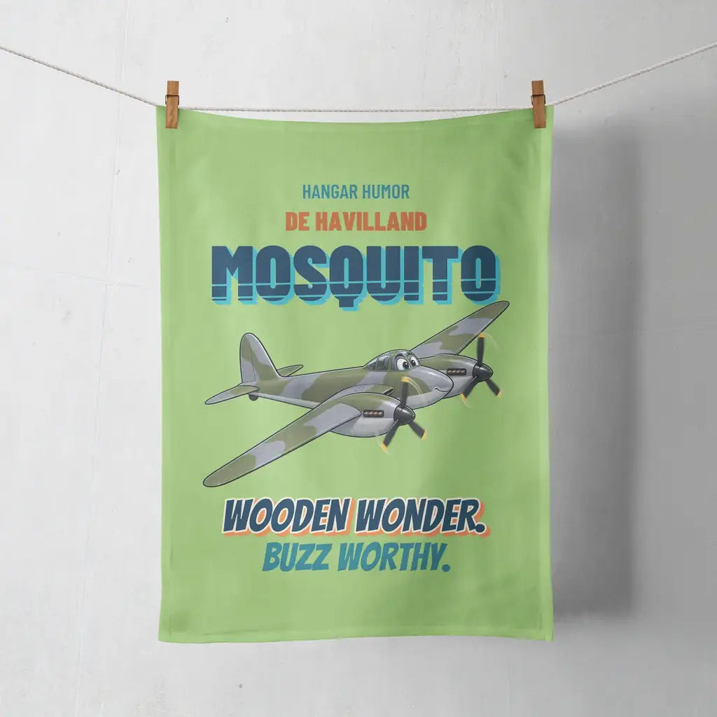 De Havilland Mosquito FB VI - Wooden wonder. Buzz worthy. design on light green towel