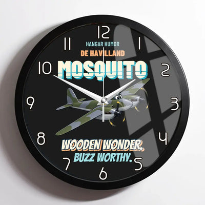 De Havilland Mosquito FB VI - Wooden wonder. Buzz worthy. design on black framed wall clock