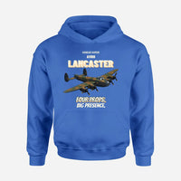 Thumbnail for Avro Lancaster B I - Four props. Big presence. design on blue hoodie single side