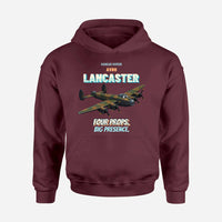 Thumbnail for Avro Lancaster B I - Four props. Big presence. design on dark red hoodie single side