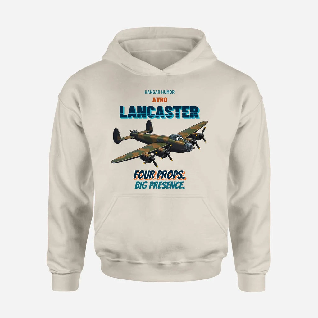 Avro Lancaster B I - Four props. Big presence. design on khaki hoodie single side