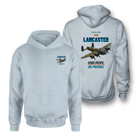 Thumbnail for Avro Lancaster B I - Four props. Big presence. - Double-Side Hoodie design on light blue double side hoodie