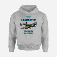Thumbnail for Avro Lancaster B I - Four props. Big presence. design on light gray hoodie single side