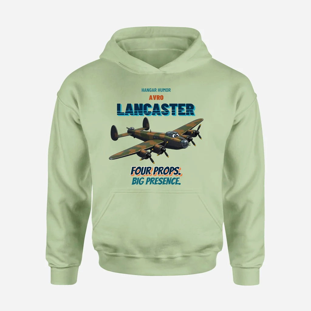 Avro Lancaster B I - Four props. Big presence. design on light green hoodie single side