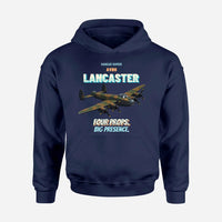 Thumbnail for Avro Lancaster B I - Four props. Big presence. design on navy blue hoodie single side