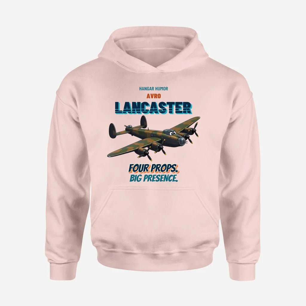 Avro Lancaster B I - Four props. Big presence. design on pink hoodie single side