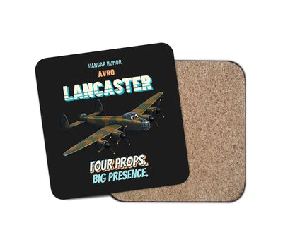 Avro Lancaster B I - Four props. Big presence. design on black 1 piece coaster