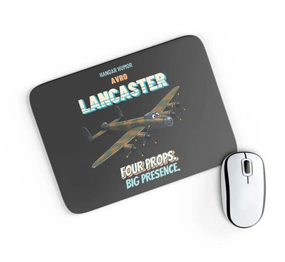 Avro Lancaster B I - Four props. Big presence. design on black rectangle mouse pad