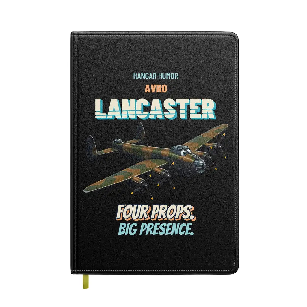 Avro Lancaster B I - Four props. Big presence. design on black notebook