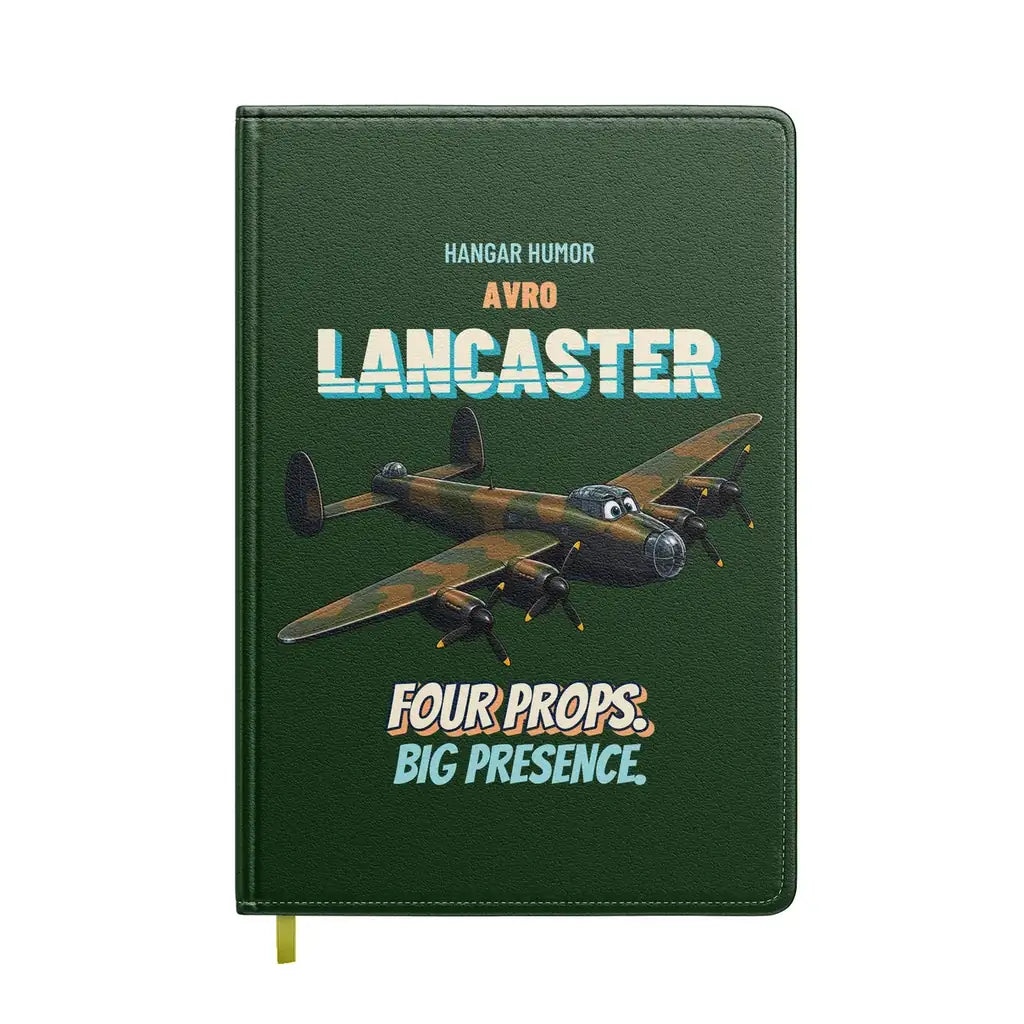 Avro Lancaster B I - Four props. Big presence. design on dark green notebook