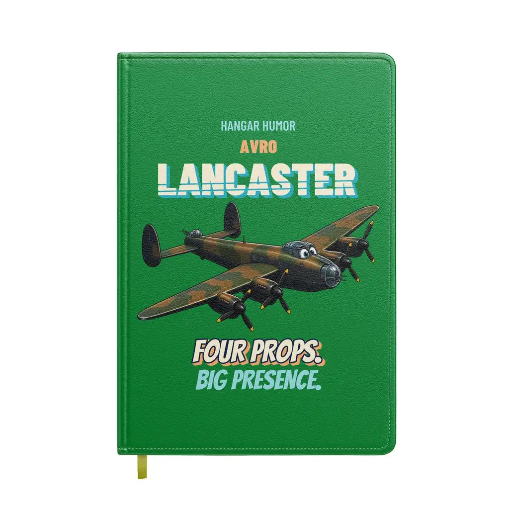 Avro Lancaster B I - Four props. Big presence. design on green notebook