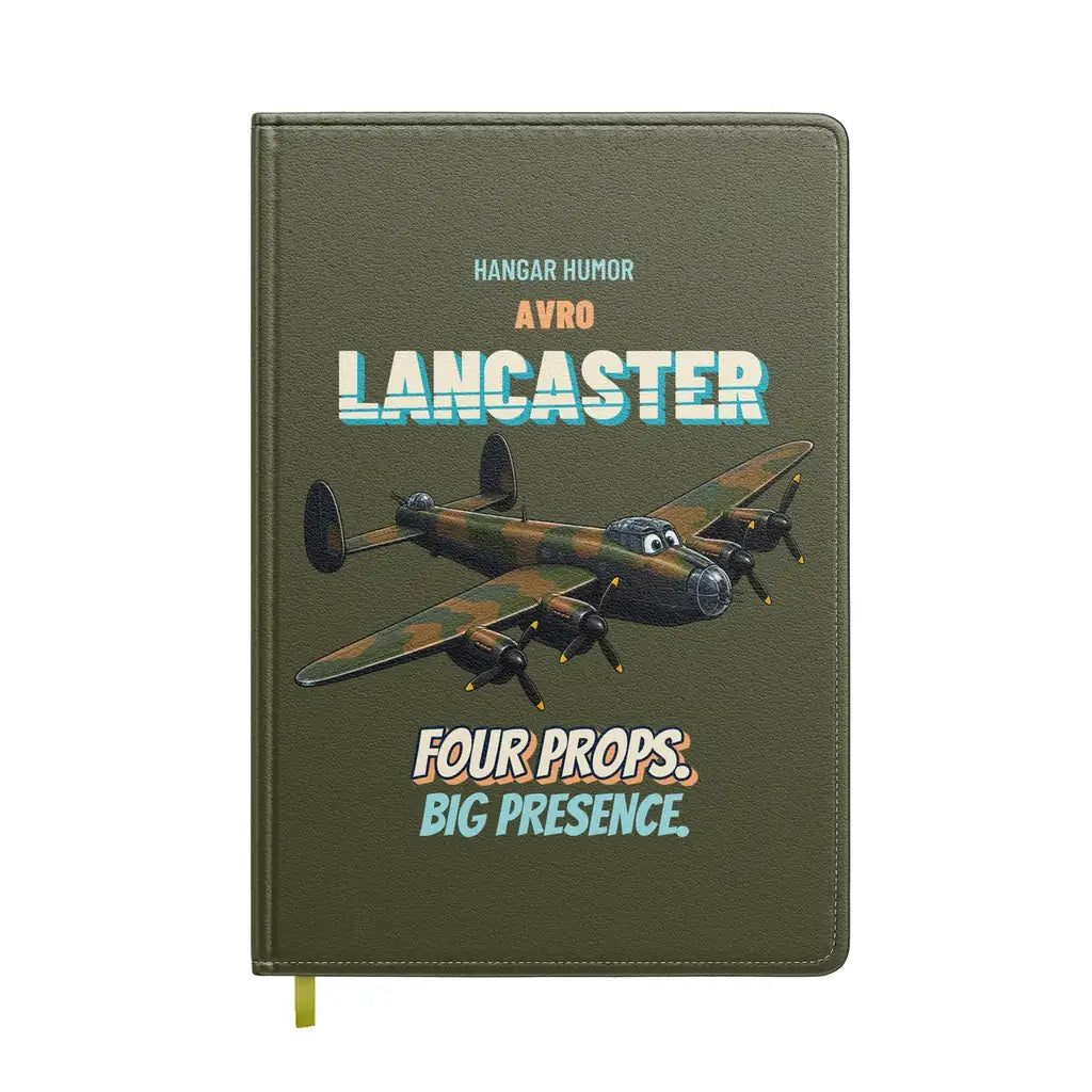 Avro Lancaster B I - Four props. Big presence. design on green army notebook