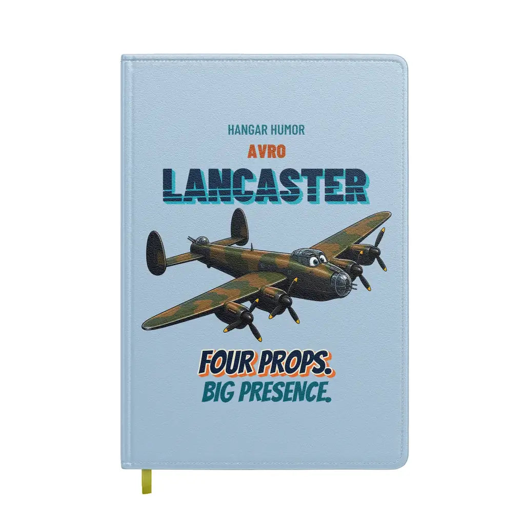 Avro Lancaster B I - Four props. Big presence. design on light blue notebook